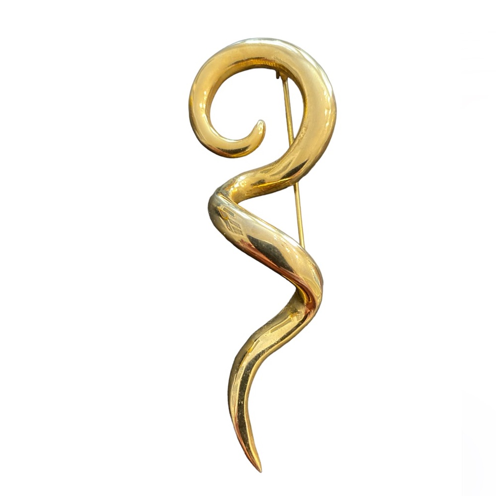 VINTAGE modern gold toned brooch